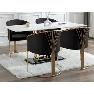 PASCAL MORABITO Lot de 2 chaises avec accoudoirs en velours et métal - Noir et doré - JOSETHE de Pascal MORABITO  