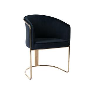 PASCAL MORABITO Lot de 2 chaises avec accoudoirs en velours et métal - Noir et doré - JOSETHE de Pascal MORABITO  