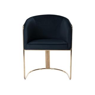 PASCAL MORABITO Lot de 2 chaises avec accoudoirs en velours et métal - Noir et doré - JOSETHE de Pascal MORABITO  