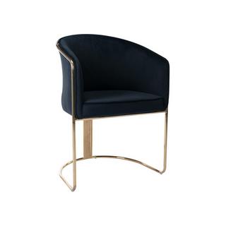 PASCAL MORABITO Lot de 2 chaises avec accoudoirs en velours et métal - Noir et doré - JOSETHE de Pascal MORABITO  