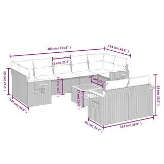 VidaXL set divano da giardino Polirattan  