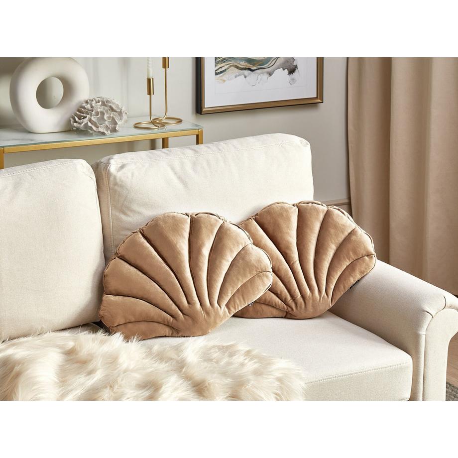 Beliani Dekokissen 2er Set aus Samtstoff Modern CONSOLIDA  