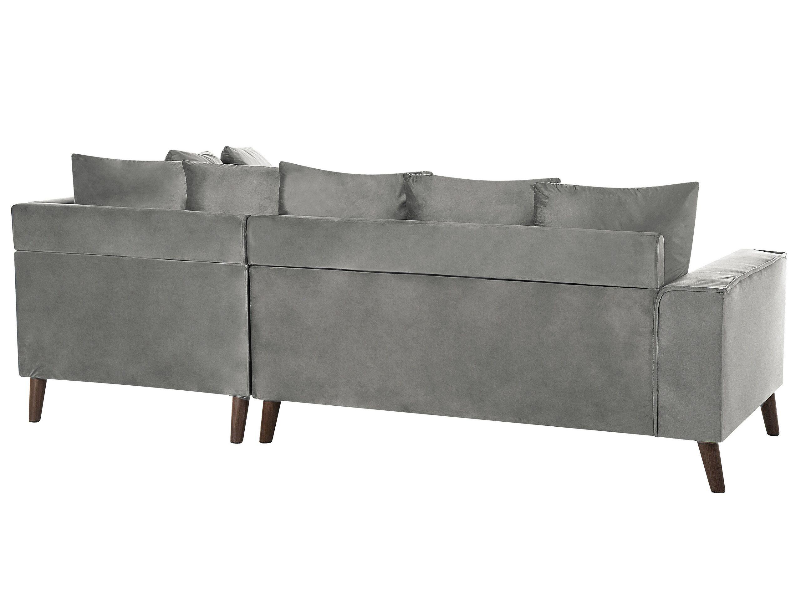 Beliani Ecksofa aus Samtstoff Modern GRENA  