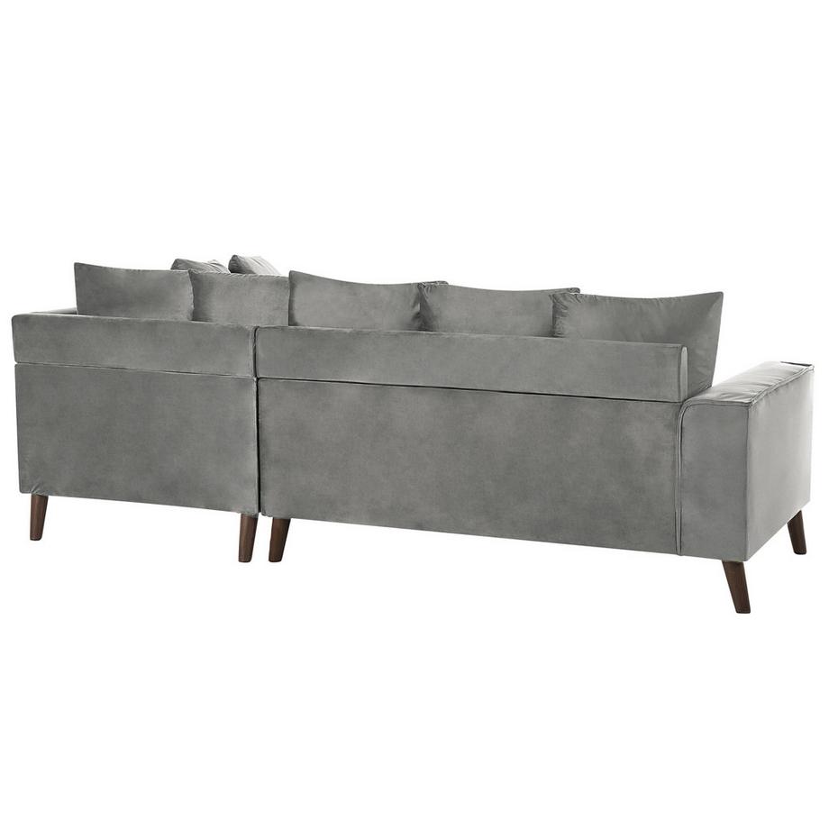 Beliani Ecksofa aus Samtstoff  GRENA  