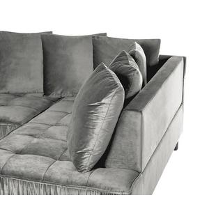 Beliani Ecksofa aus Samtstoff Modern GRENA  