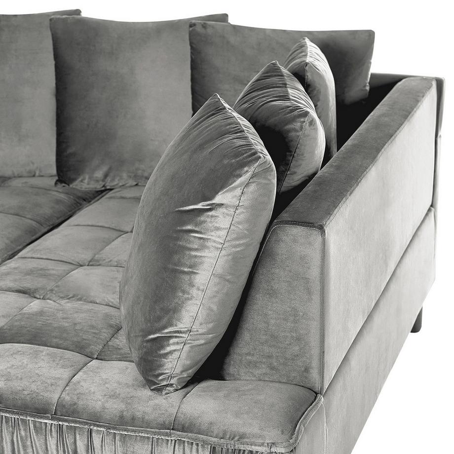 Beliani Ecksofa aus Samtstoff  GRENA  
