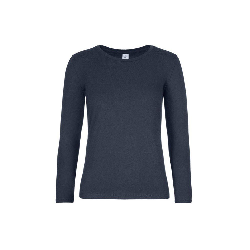 Image of B&c #e190 Tshirt Langärmlig Damen Marine S
