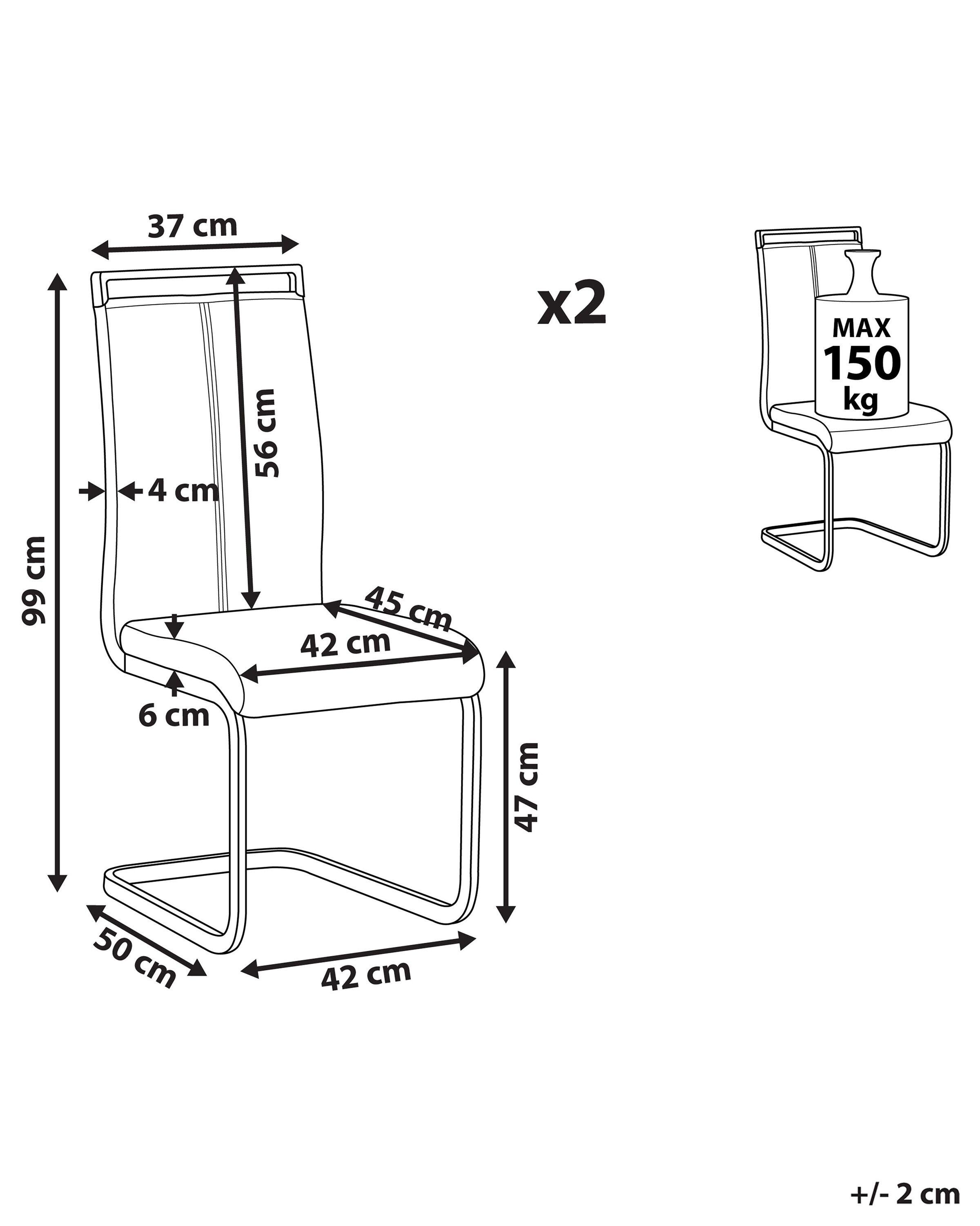 Beliani Chaise de salle à manger en Cuir PU Moderne GREEDIN  