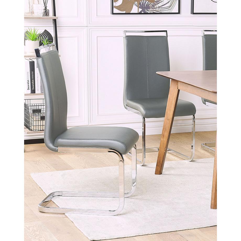 Beliani Lot de 2 chaises de salle à manger en Cuir PU  GREEDIN  