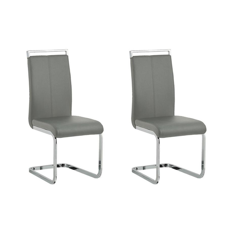 Lot de 2 chaises de salle à manger en Cuir PU  GREEDIN
