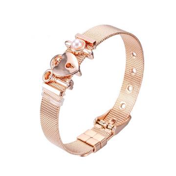 Mesh Armband rose goldfarben