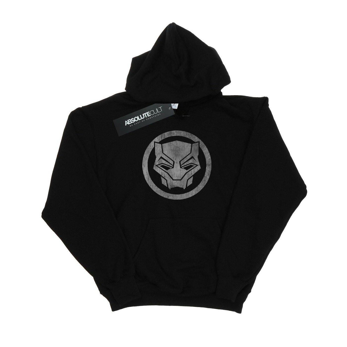 Image of Black Panther Distressed Icon Kapuzenpullover Mädchen Schwarz 140/146
