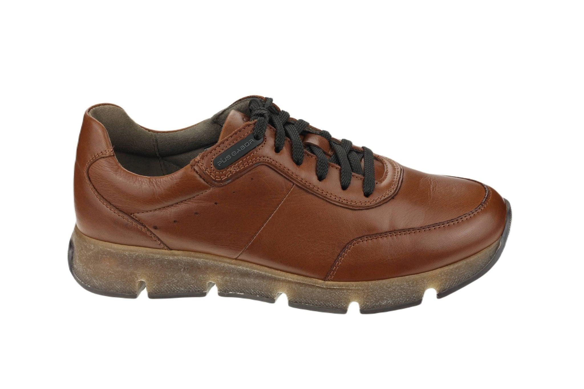 Image of Leder Sneaker Herren Braun 43
