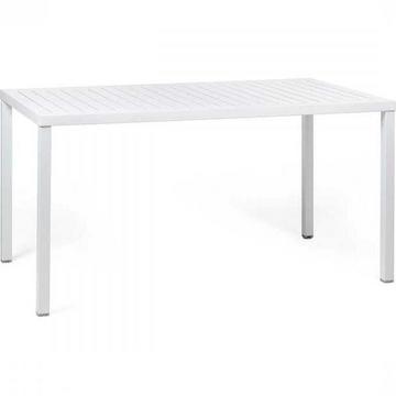 Table de jardin Cube blanc 120x70