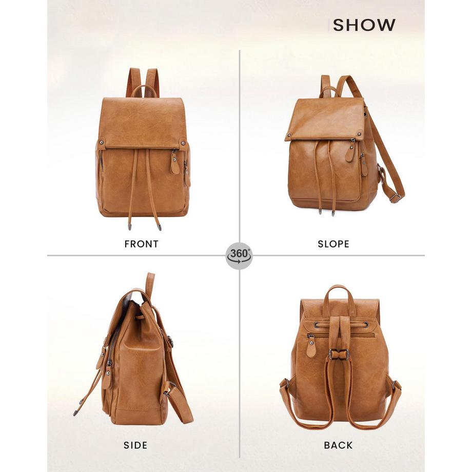 Only-bags.store Eleganter Moderner Anti-Diebstahl PU Leder City Rucksack  