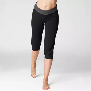 KIMJALY  3/4-Hose sanftes Yoga Damen Ecodesign schwarz/grau Schwarz