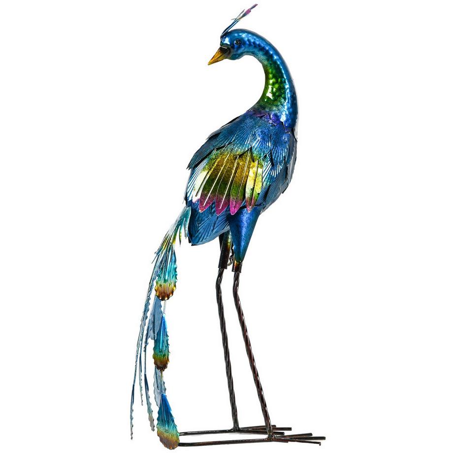 Northio  Gartenfigur Pfau Wetterbeständig Outdoor-Ornament Skulptur Balkon Terrasse 59Cm 