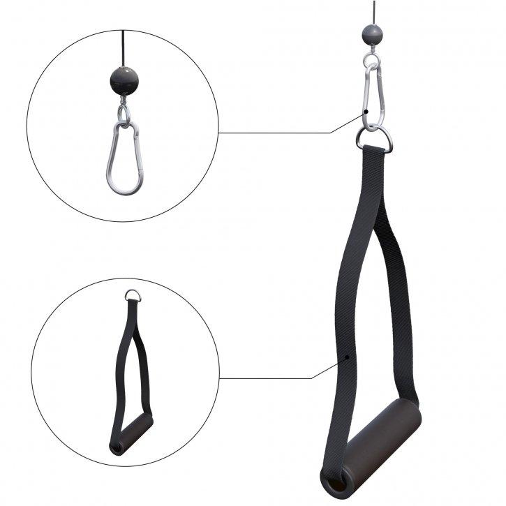 Image of Kabelzug Griff Paar Gepolstert Unisex Schwarz ONE SIZE