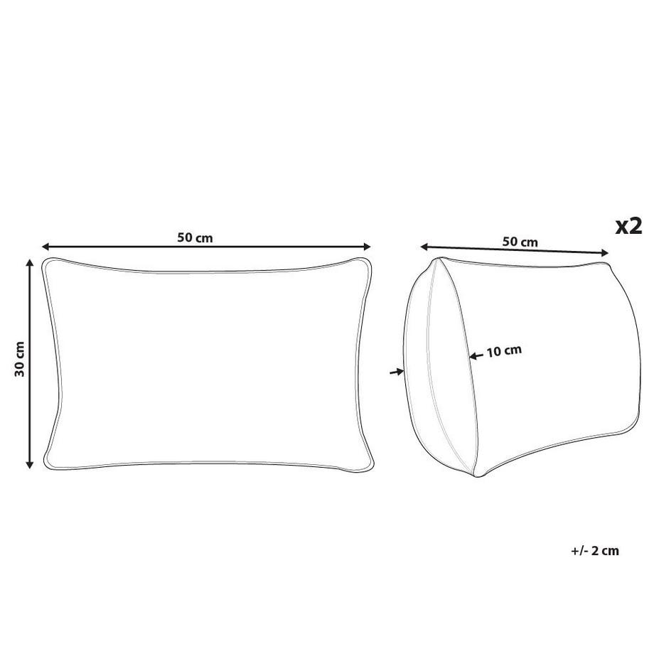 Beliani Lot de 2 coussins en Jute Boho SIUM  