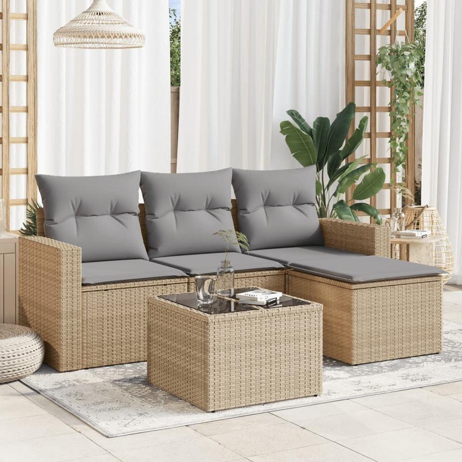 VidaXL set divano da giardino Polirattan  