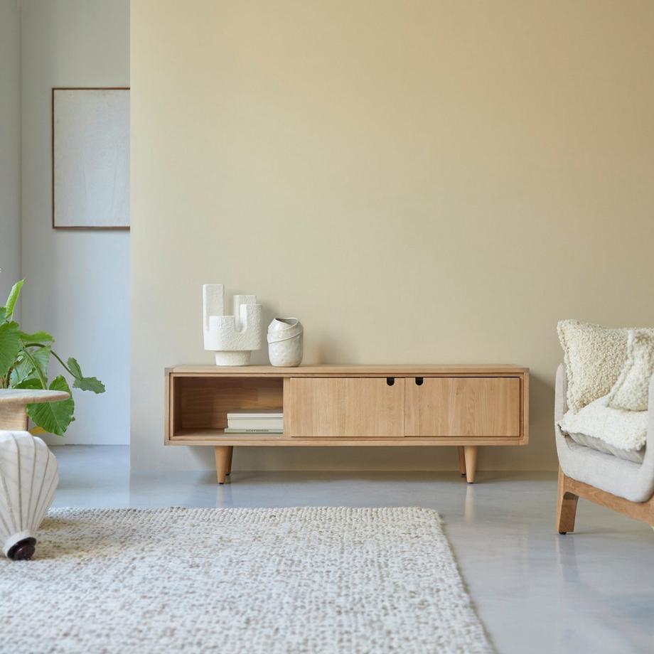 Tikamoon TV Schrank aus massivem Eichenholz 140 cm Jonàk  