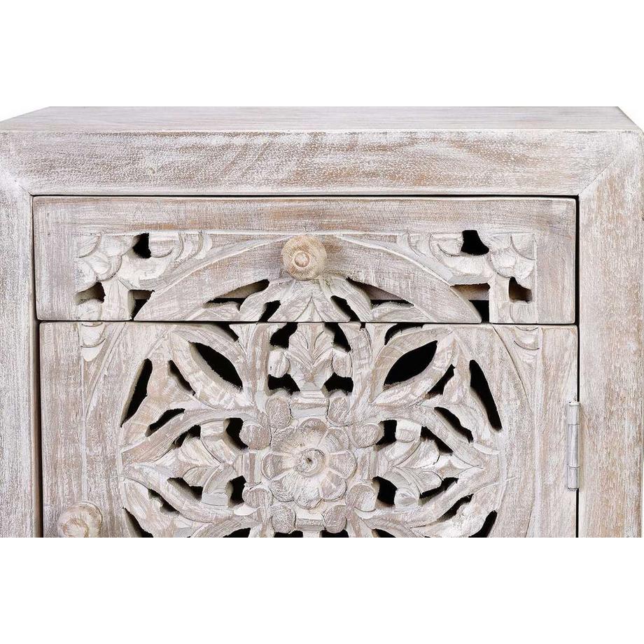 mutoni Table de nuit Mykonos Mango vintage blanc  