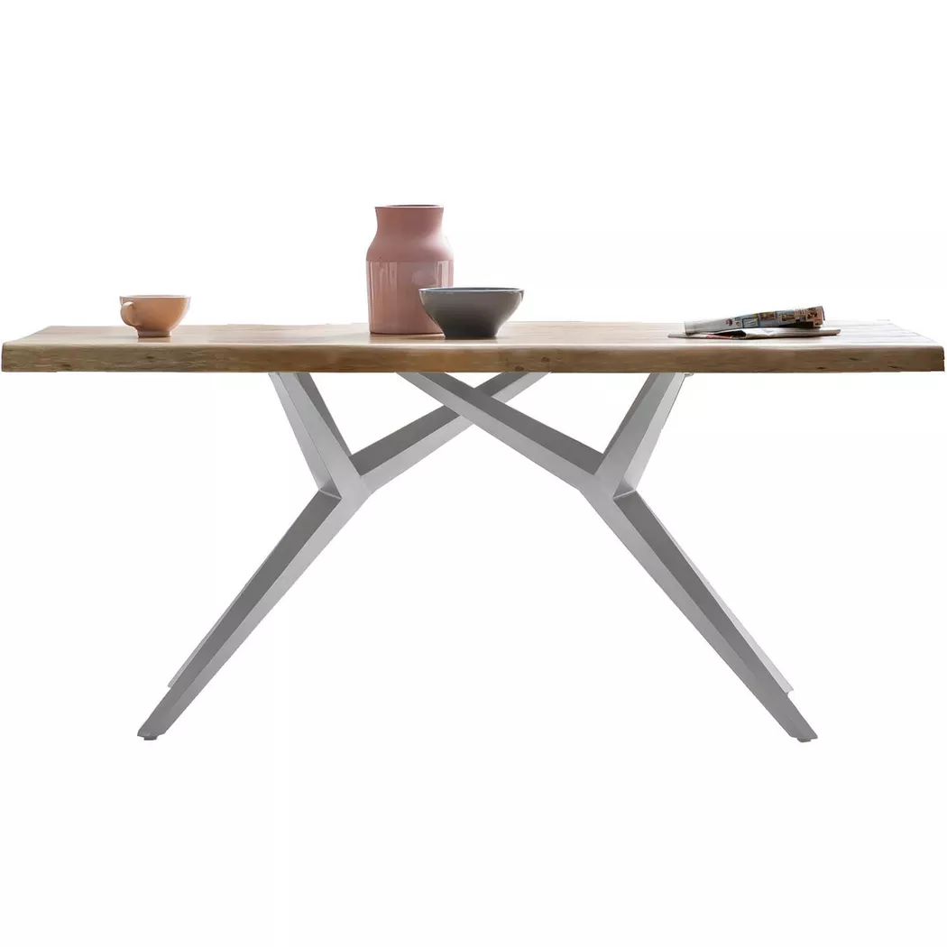 SIT Esstisch "Tampa mit Baumkante & extravagantem Metallgestell im Design-Mix" Baumkante wie gewachsen trifft auf extravagantes Metallgestell