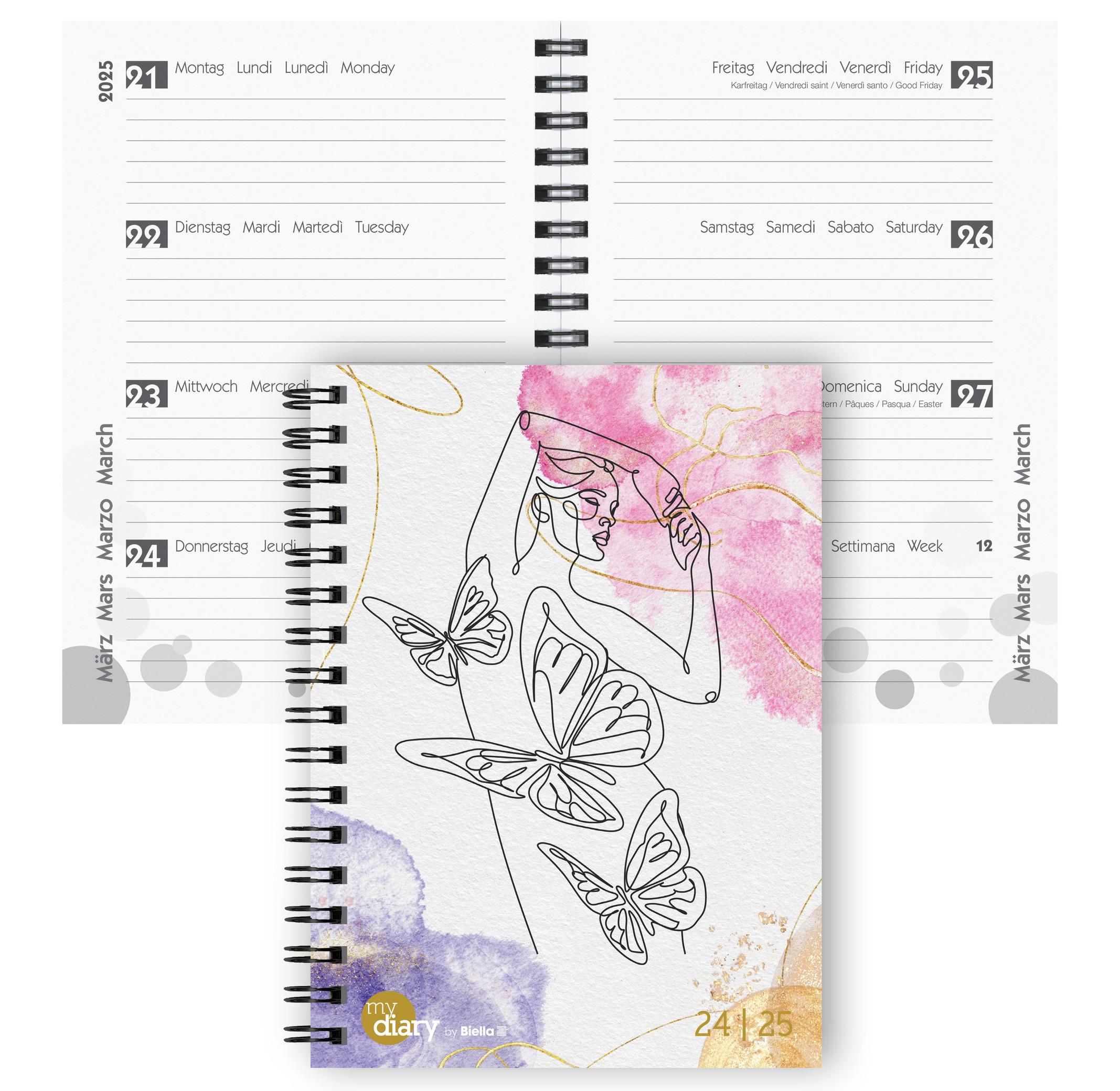 Biella Schüleragenda mydiary Wire-O 3½ Tage pro Seite, Women  