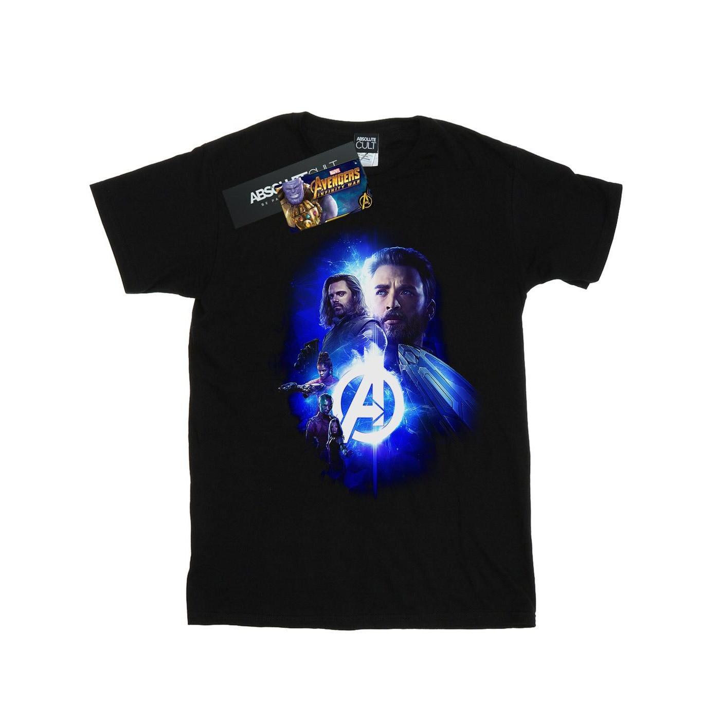 Image of Avengers Infinity War Cap Bucky Team Up Tshirt Herren Schwarz 4XL