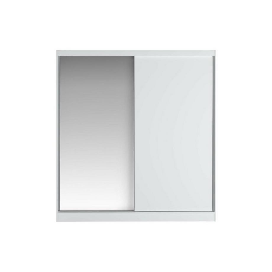 Vente-unique  Armoire 2 portes coulissantes - Avec miroir - L200 cm - Blanc - OCHIRA 