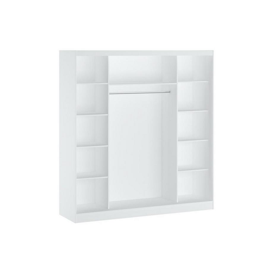 Vente-unique  Armoire 2 portes coulissantes - Avec miroir - L200 cm - Blanc - OCHIRA 