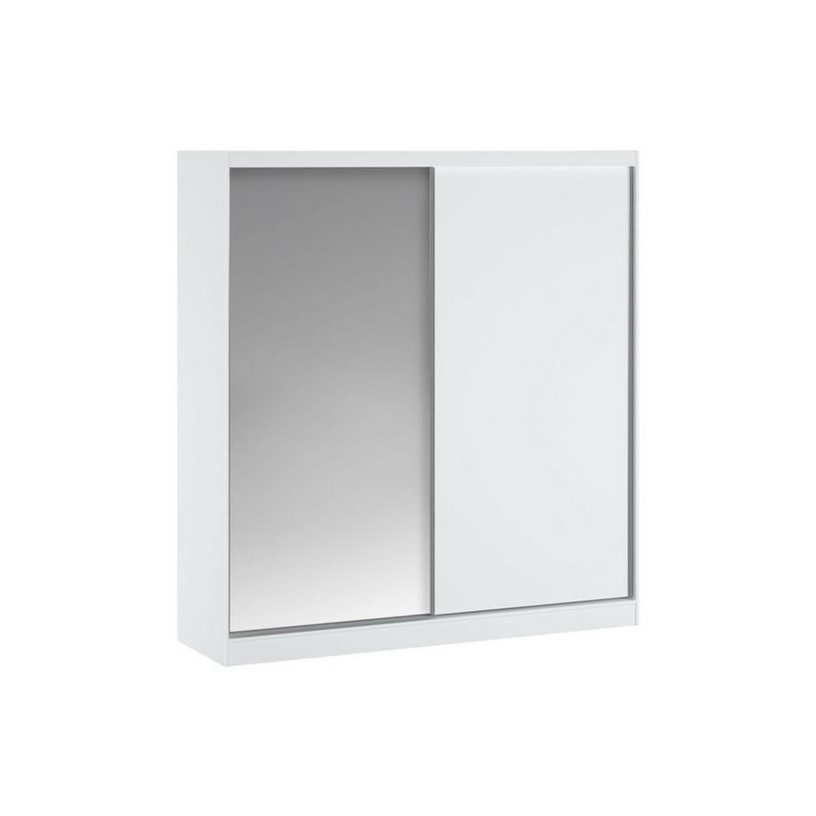Vente-unique  Armoire 2 portes coulissantes - Avec miroir - L200 cm - Blanc - OCHIRA 