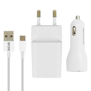 Avizar  2.1 a Auto-Ladegerät USB-C Kabel Weiß 