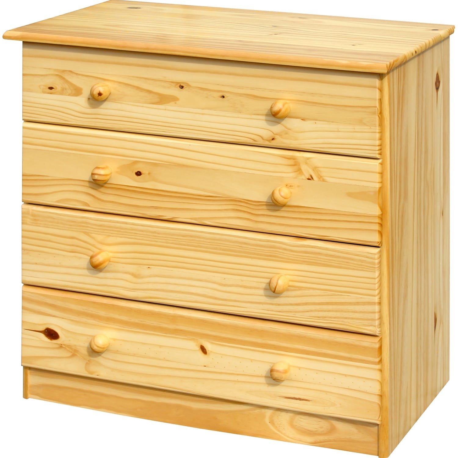 mutoni Commode Bronda en pin avec 4 tiroirs naturel 75  