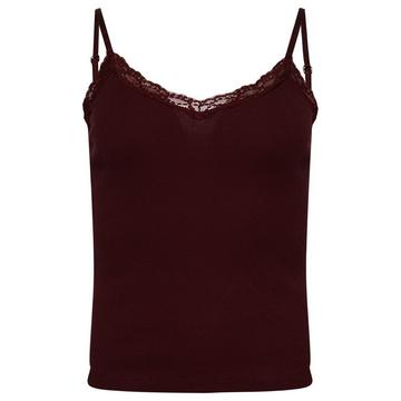 geripptes camisole-top aus bio-baumwolle mit spitzeneinfassung essential