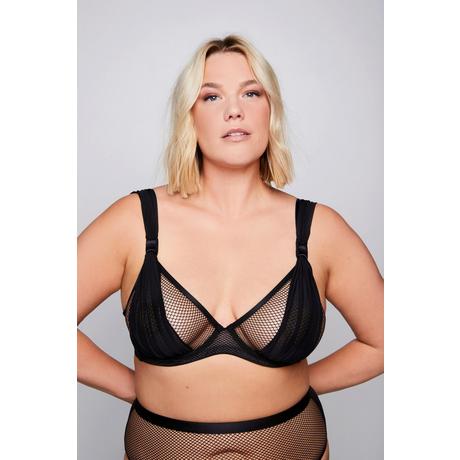 Ulla Popken  Soutien-gorge à armatures et bonnets en résille, pouvant se porter de multiples façons 