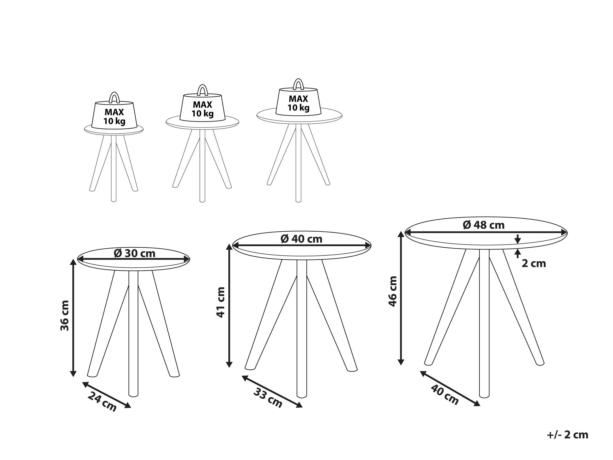 Beliani Ensemble de tables en MDF Moderne VEGAS  