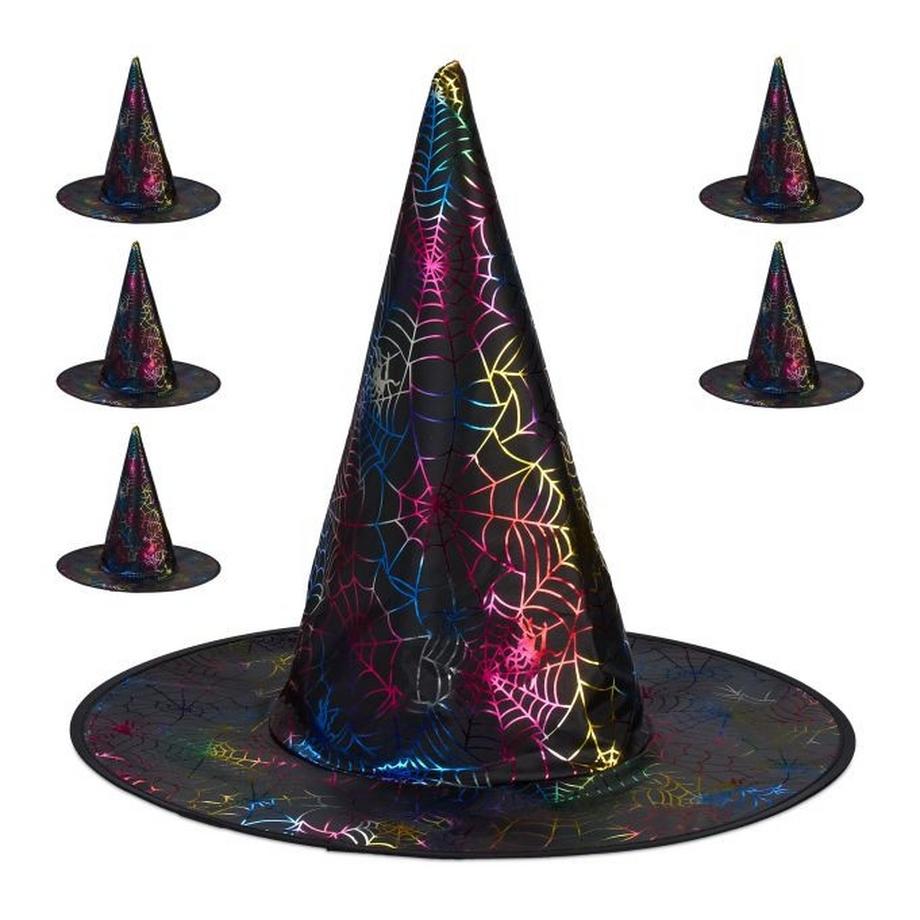 B2X  Hexenhut mit Spinnweben 6er-Pack 