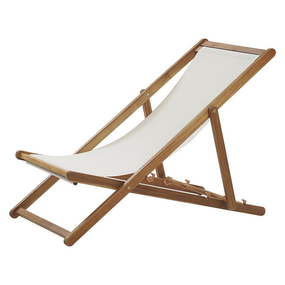 Beliani Klappbarer Liegestuhl aus Stoff Klassisch ANZIO  