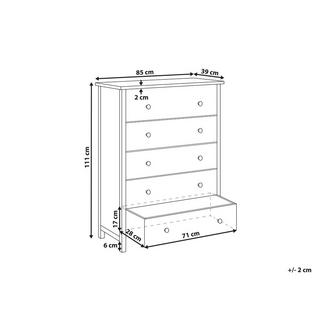 Beliani Commode à 5 tiroirs en Sassafras Rustique SALTON  