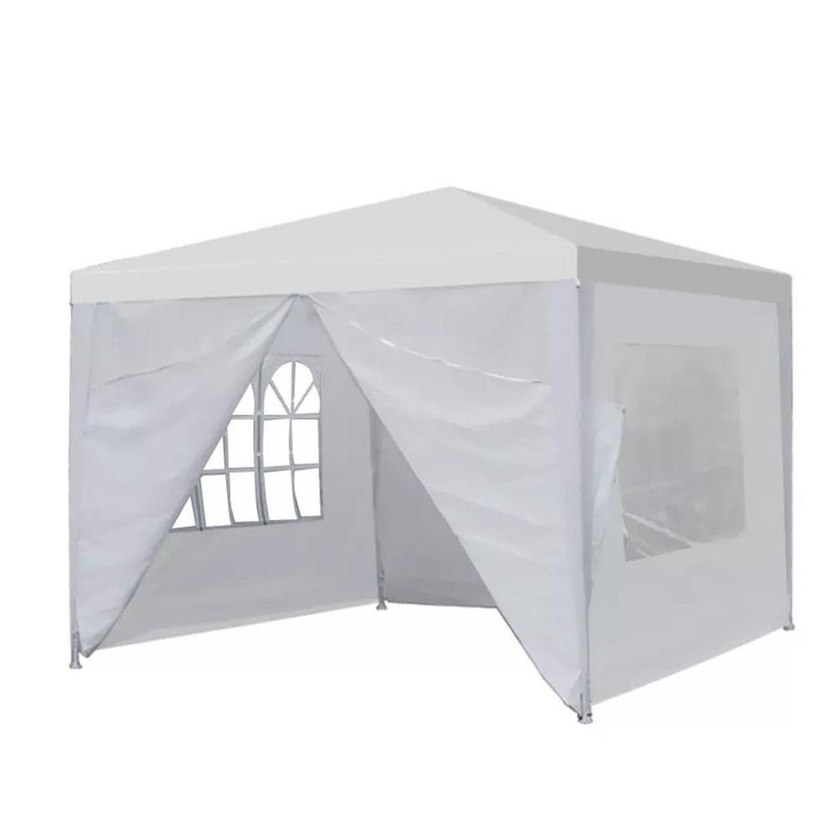 Tenda commerciale da giardino, 3x3 m, 4 pareti, bianca, MultiGarden