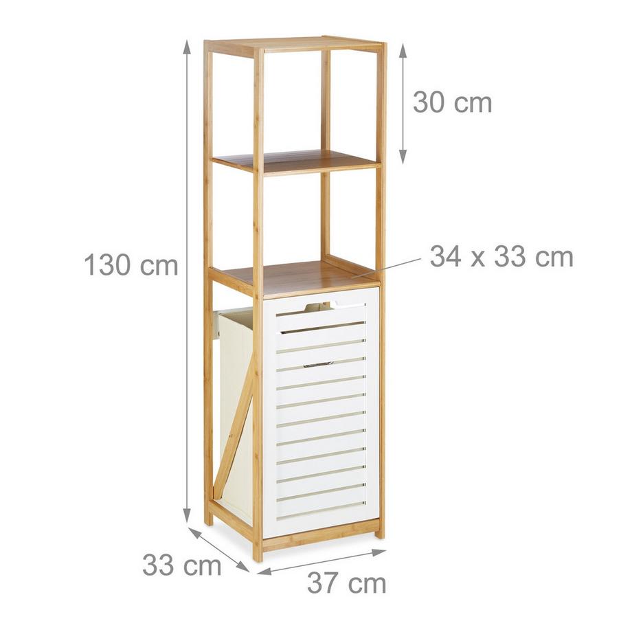 B2X Mensola da bagno con cesto per la biancheria  