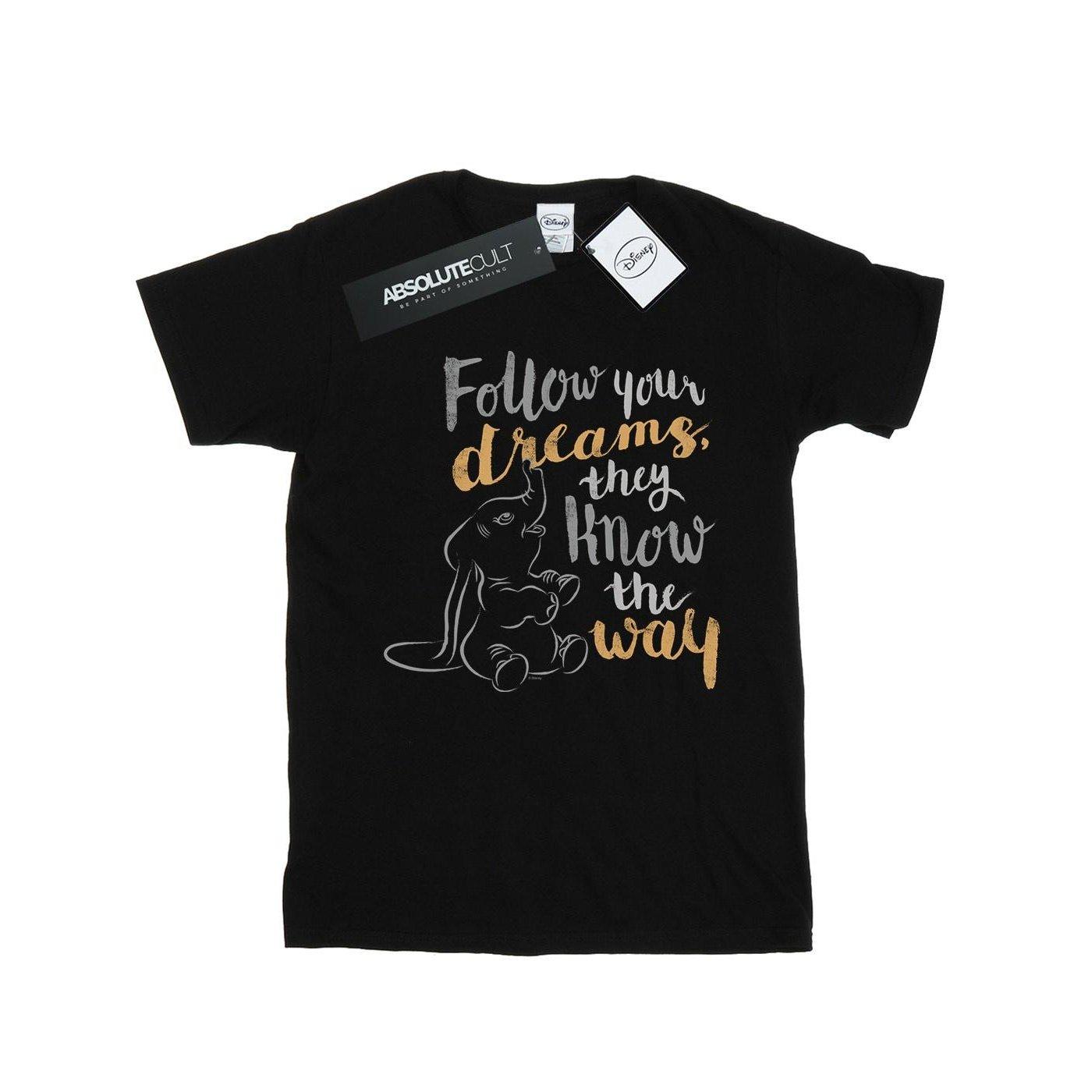 Image of Dumbo Follow Your Dream Tshirt Unisex Schwarz 116