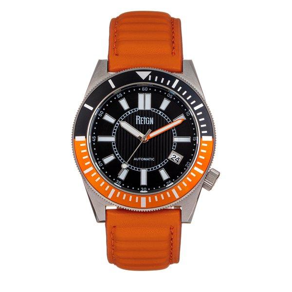Image of Francis Uhr Mit Lederband Und Datum Herren Orange ONE SIZE