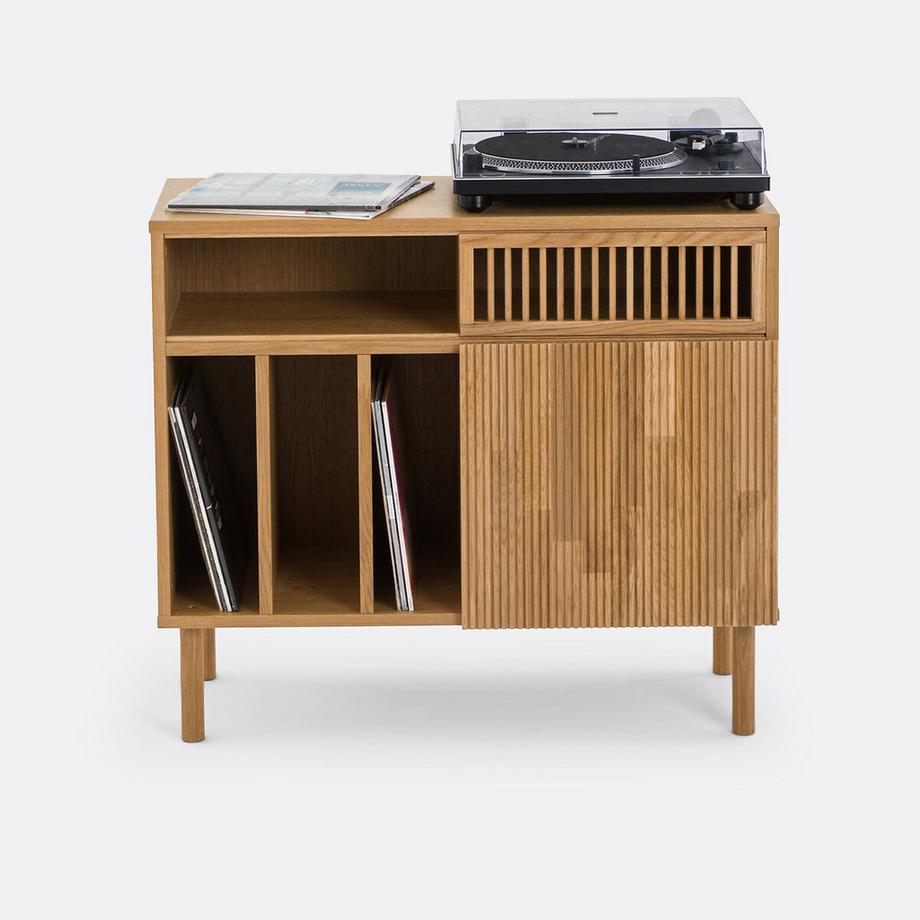 La Redoute Intérieurs Meuble vinyles chêne massif et plaqué  