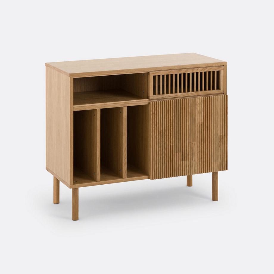 La Redoute Intérieurs Meuble vinyles chêne massif et plaqué  