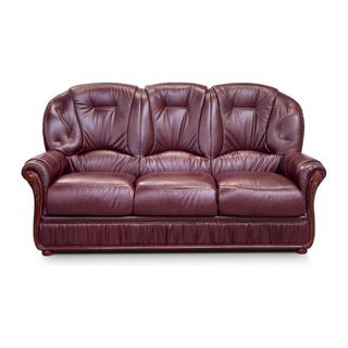 Vente-unique Ledersofa 3Sitzer Büffelleder Wein DAPHNE  