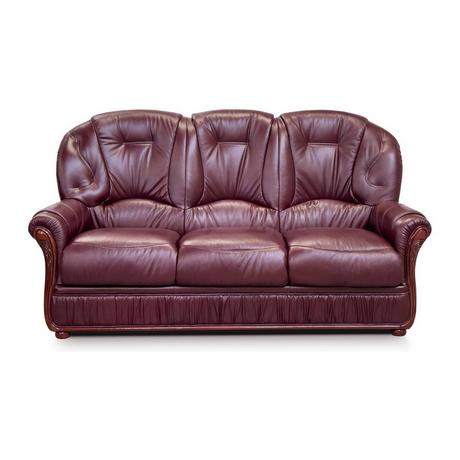 Vente-unique Ledersofa 3Sitzer Büffelleder Wein DAPHNE  