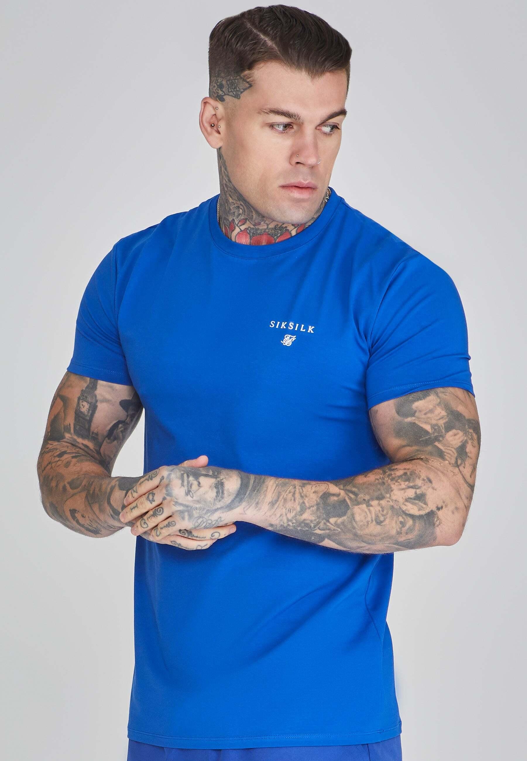 Image of T-shirt Muscle Fit T-shirt Herren Blau M