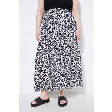 Jupe en mousseline imprimé léopard, coupe évasée